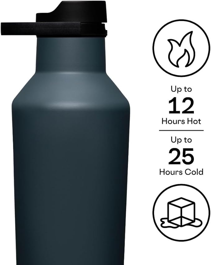 Corkcicle Insulated Canteen Travel Water Bottle, Triple Insulated Stainless Steel, Easy Grip Straw Mouth, Keeps Beverages Cold for 25 Hours or Warm for 12 Hours, 32 oz, Rucksack