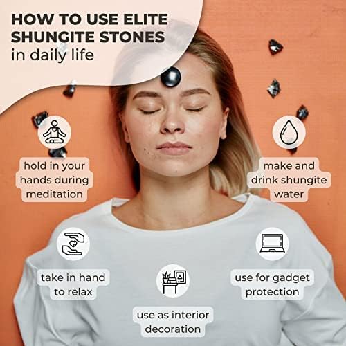 Karelian Heritage Elite Shungite Rocks for Water Purification & Filtering 0.2 lb | 0.5-1 oz per Stone | Certified Natural Authentic Shungite Stones from Karelia | Home Decoration REB12