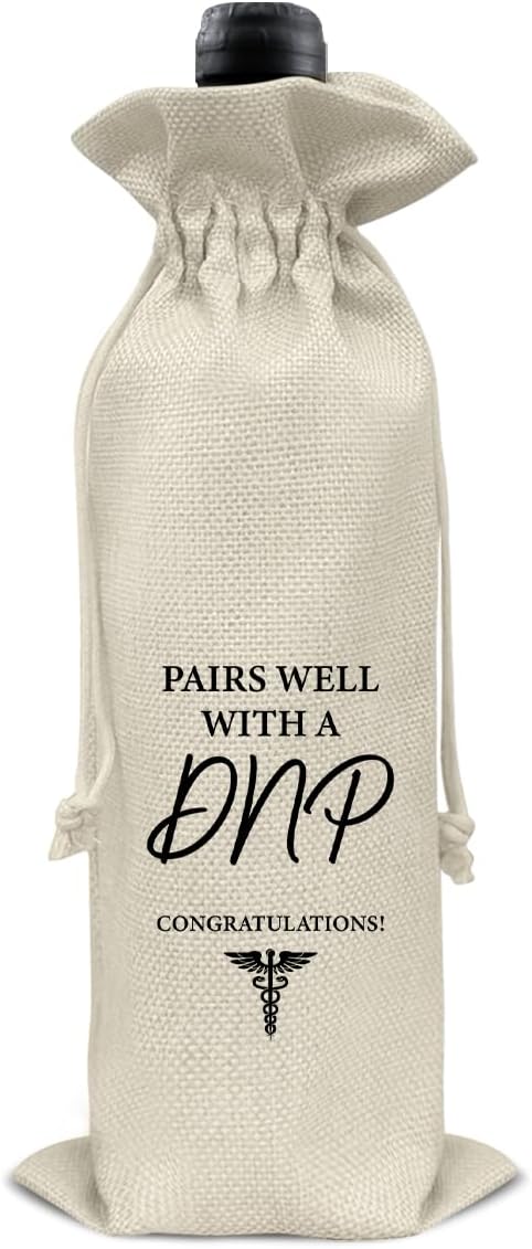 Graduation Wine Bag DNP Degree Wine Gift Bag Graduation Gift for Doctor Nurse Practice Med School Farewell Graduation Gifts
