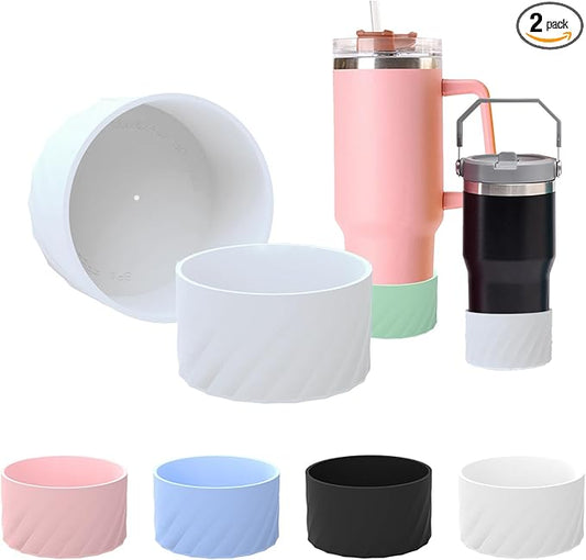 Kleeblatt White Silicone Boot For Stanley 40 Oz Tumbler, Stanley Cup Sleeve, Owala Water Bottle 24/32oz Boot Accessories, Stanley Cup Bottom Protector, Stanley Bottom Cover, Hydro Flask Boot