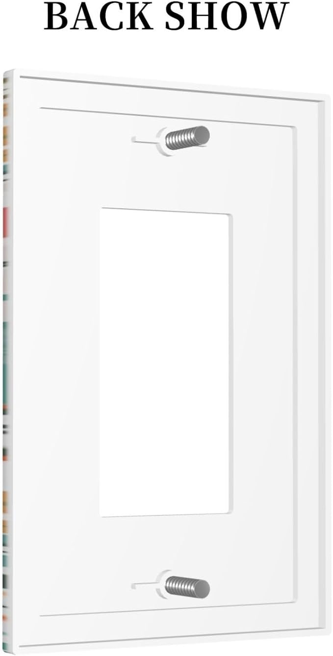 Rustic Floral Boho Colorful Flower 1 Gang Rocker Light Switch Covers Single Decora Outlet Wall Plate Decorative Switchplate Faceplate GFCI for Farmhouse Bathroom Bedroom Kitchen Decor