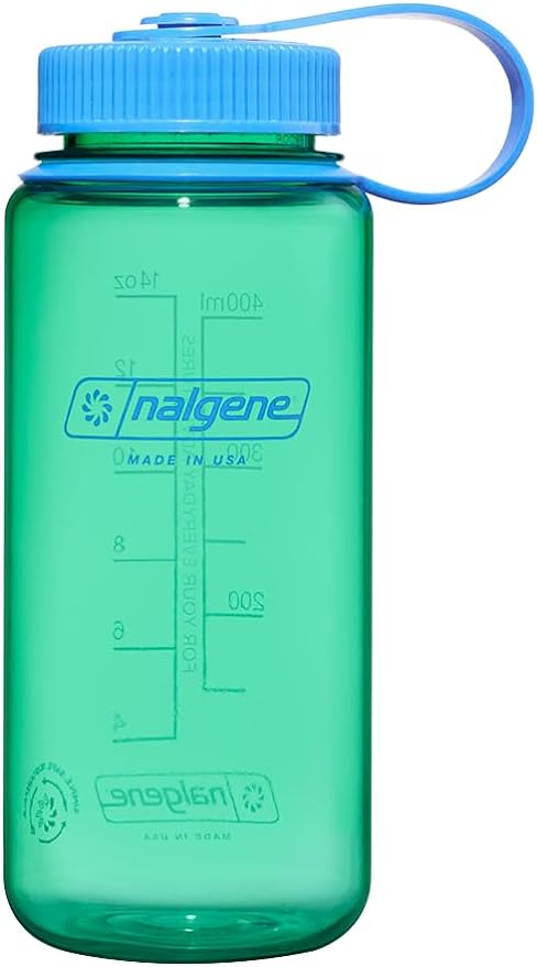 Nalgene Water Bottle - Lightweight Sustain Tritan BPA-Free Shatterproof Bottle for Backpacking, Hiking, Gym, 16 OZ, Wide Mouth, Pastel Green