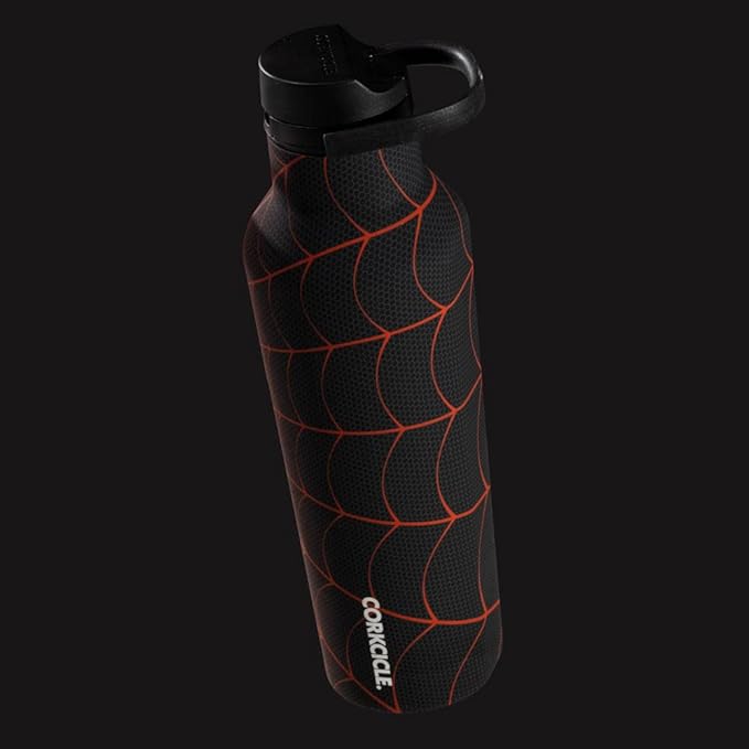 Corkcicle Marvel Spiderman Miles Morales, 20 oz Insulated Water Bottle, Metal Stainless Steel, BPA Free Reusable Cup, Leak-Proof Quick Sip Sport Lid for easy drinking, Sports Bottle