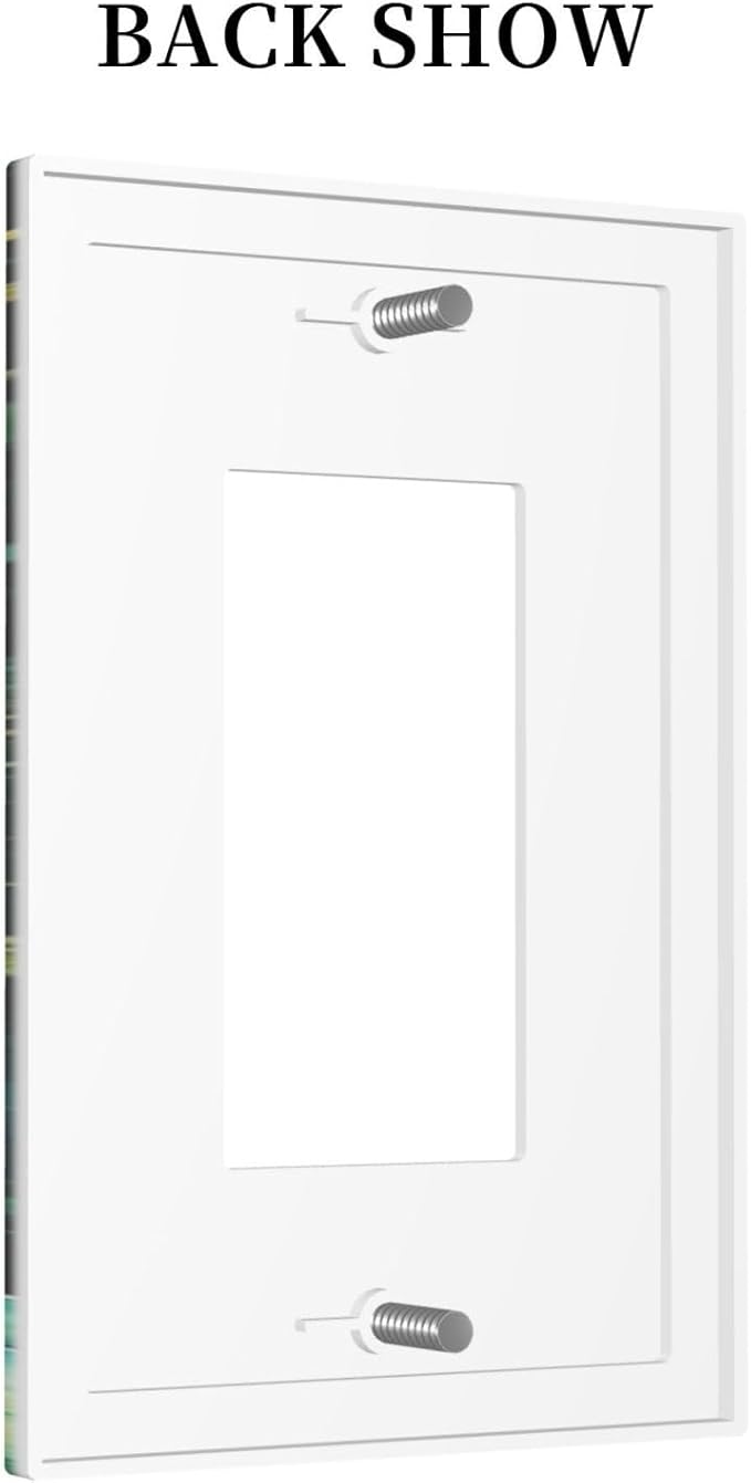 Green Dark Forest Mystical Mushroom 1 Gang Rocker Light Switch Covers Single Decora Outlet Wall Plate Decorative Switchplate Faceplate GFCI for Country Bathroom Bedroom Kitchen Decor