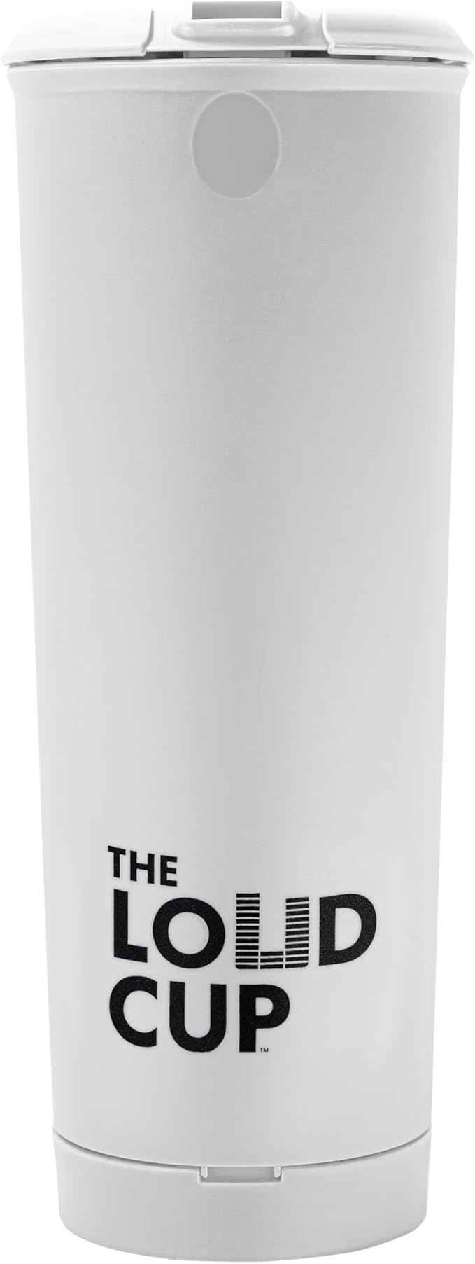 The LoudCup 20 oz Tumbler + Integrated Stadium Horn (Eagle White) - Reusable Water Bottle for Sports Fans - Worlds Loudest Cup for Noisy Fans on Game Day & Tailgating