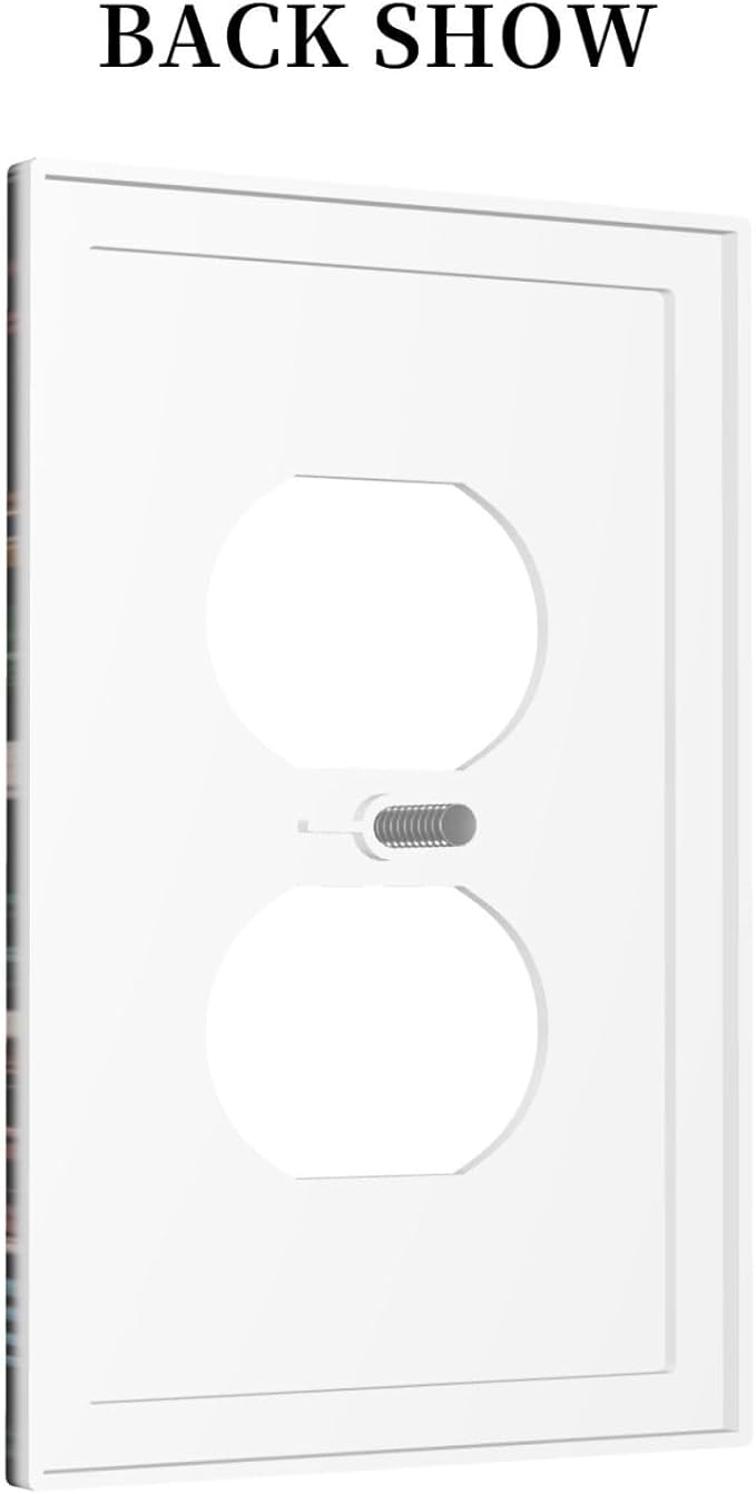 Vintage Colorful Flower Boho Floral Rustic Dark Leaves Single Duplex Wall Plate Covers Light Switch Cover 1 Gang Outlet Plate Decorative Switchplate Covers Electrical Faceplate for Farmhouse Bedroom