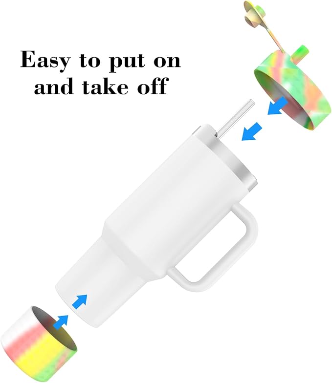 Protective Silicone Bottle Cover Set for Stanley Quencher H2.0 40 30 20 oz Tumbler with Handle & Iceflow, Anti-Scratch Cover Boot for Stanley Cup Accessories BPA Free (B)