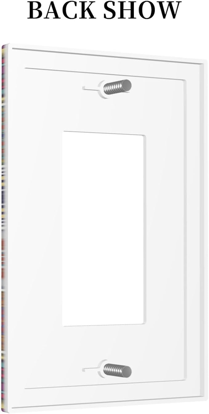 Morocco Talavera Mexican Tiles Printed Colroful Mandala 1 Gang Rocker Light Switch Covers Single Decora Outlet Wall Plate Decorative Switchplate Faceplate GFCI for Kitchen Bathroom Bedroom Decor