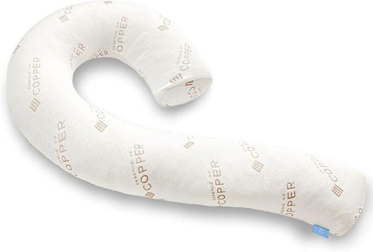 Body Pillow for Adults - Soft Long Bed Pillow Insert for Sleeping - Shredded Memory Foam and Removable Washable Cover - Swan Shaped Side Sleeper Pregnancy Pillow 49 Inch (Copper Color)