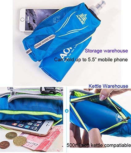 AONIJIE Lovtour Quick Shot Handheld Hydration Pack with 500ml BPA Free Collapsible TPU Water Soft Flask