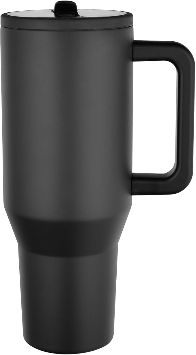 Tumbler with Handle and Straw,100% Leak-proof Travel Coffee Tumbler,40 oz tumbler with handle and straw,Gifts for Women Men,Black
