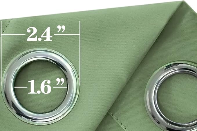 Mrs.Naturall Sage Green Blackout Curtains 84 Inches Long for Bedroom,Room Darkening Light Blocking Thermal Curtains for Living Room 84 Inch Length 2 Panels Set