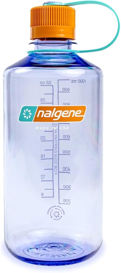Nalgene Sustain Tritan BPA-Free Water Bottle Made with Material Derived from 50% Plastic Waste, 32 OZ, Narrow Mouth, Amethyst
