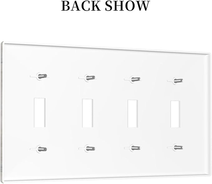 Rustic Western Wood Barn Door Horseshoe Iron Star Quad Toggle Light Switch Covers 4 Gang Wall Plate Decorative Switchplate Electrical Faceplate for Farmhouse Country Bedroom Decor