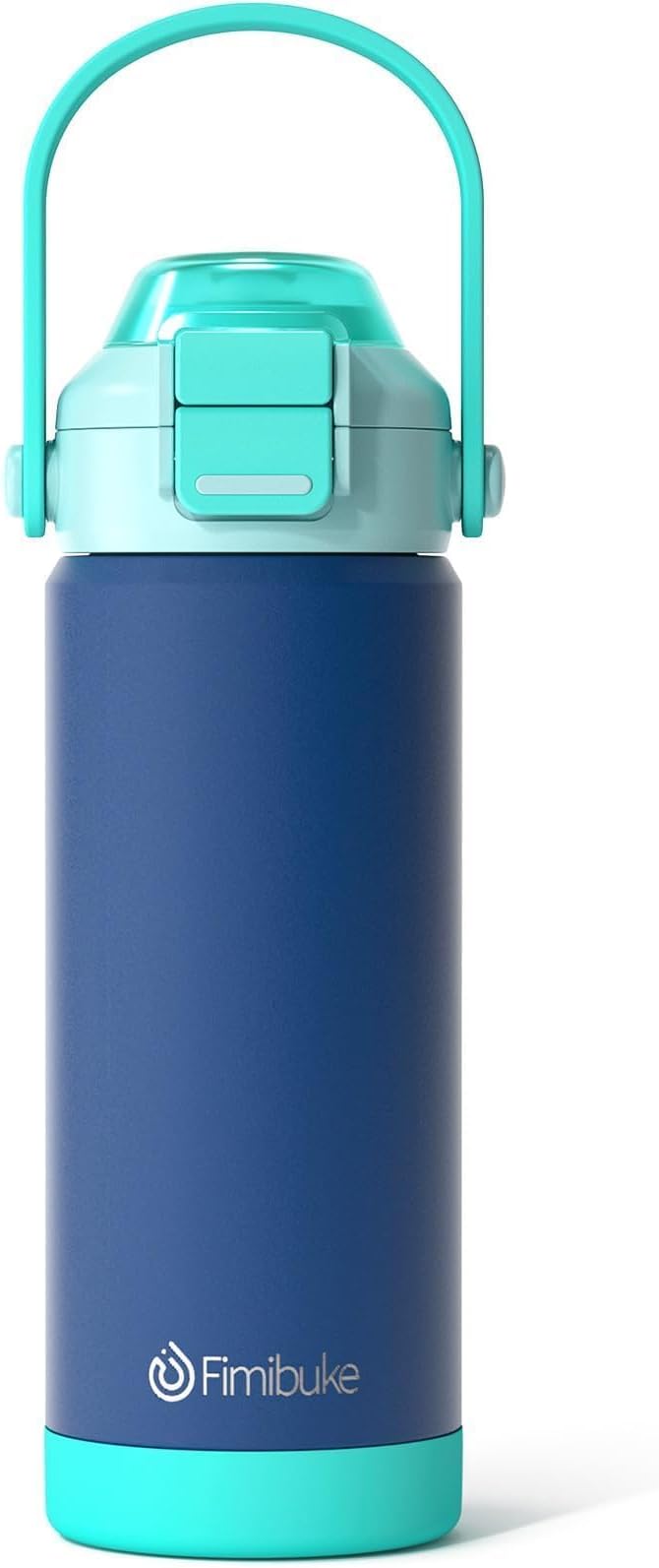 Fimibuke Kids Insulated Water Bottle with Pop-Open Straw & Spout 2-in-1 Lid, 18oz Leak Proof 18/8 Stainless Steel Vacuum Tumbler, BPA-Free Kids Cup For Travel School Boys Girls Toddler 1Pack,Navy Blue