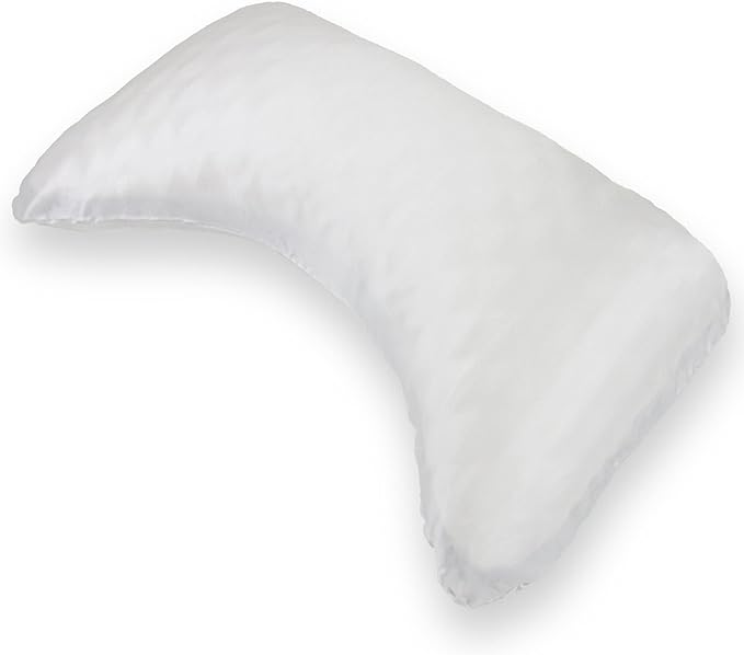 Honeydew Organic Silk Side Pillow Curved Pillowcase - The Ultimate Luxury Pillowcase to Reduce Wrinkles and Improve Skin and Hair Health - Queen Size (Powdered Sugar White)