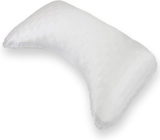 Honeydew Organic Silk Side Pillow Curved Pillowcase - The Ultimate Luxury Pillowcase to Reduce Wrinkles and Improve Skin and Hair Health - Queen Size (Powdered Sugar White)
