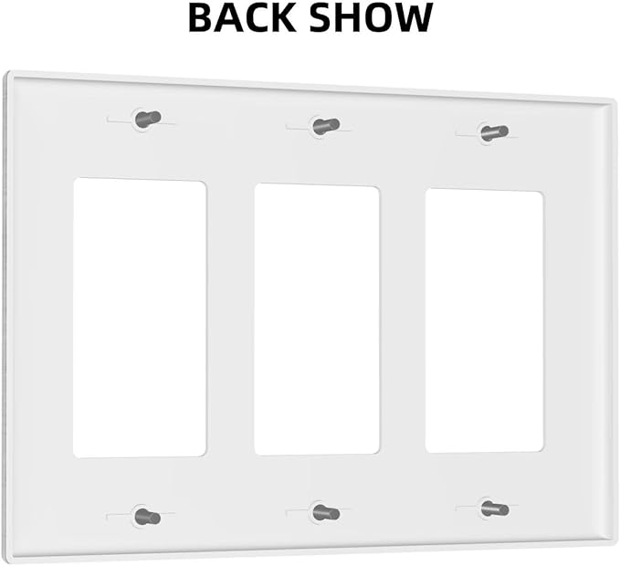 Rustic Grey Wood Shiplap 3 Gang Rocker Light Switch Plate Vintage Country Triple Decora Outlet Wall Plate Cover Faceplate Decorative Switchcovers GFCI for Farmhouse Bathroom Livingroom Bedroom Decor