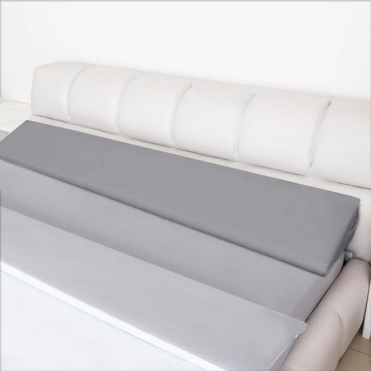 WdFour Bed Wedge Pillow, Close Off Headboard, Wall and Mattress Gap. Incline, Slanted Sweat-Proof Pillow for Neck and Back Pain Relief Anti-snoring for Comfortable Sleeping.(Gray,76Wx10Dx6H)
