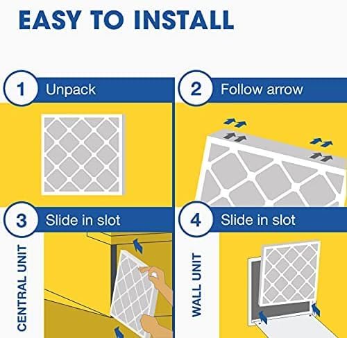 Aerostar 19.875x21.5x1 MERV 13 - 6 Count - Pleated HVAC, Furnace & Air Conditioner Filters - For Bacteria, Dust, Cold & Flu Germs, Lint, Mold, Pet Dander, Allergy-Causing Pollen, Smog, Smoke & Viruses
