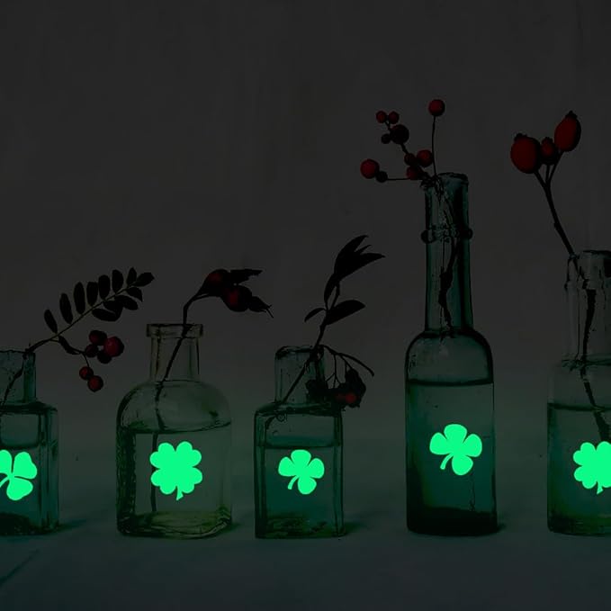 Glow in The Dark Leaf Wall Stickers for Home,60pcs PET Exquisite Carved Plant Wall Stickers for Bedrooms, Leaf Stickers Wall Decals for Boys and Girls Room, Cute Plant Decals Stickers Walls(Leaf 6)