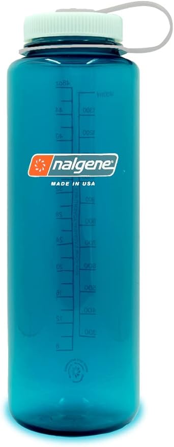 Nalgene Sustain Tritan BPA-Free Water Bottle Made with Material Derived from 50% Plastic Waste, 48 OZ, Wide Mouth, Trout