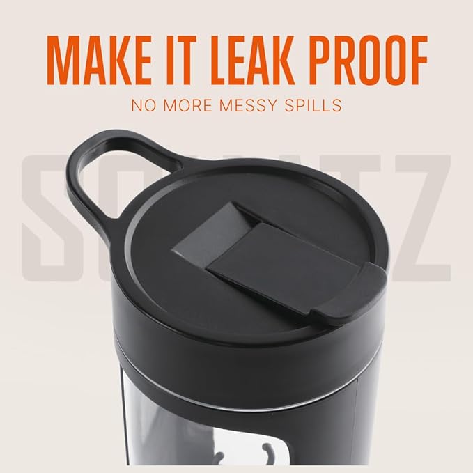 SQUATZ 22 Oz Electric Shaker Bottle - Rechargeable Automatic Protein Shake Blender Flask, Leak-proof & Easy to Clean, Smooth Drink in 15 Seconds, Ideal for Gym Shakes, Coffee, Milkshakes (Black)