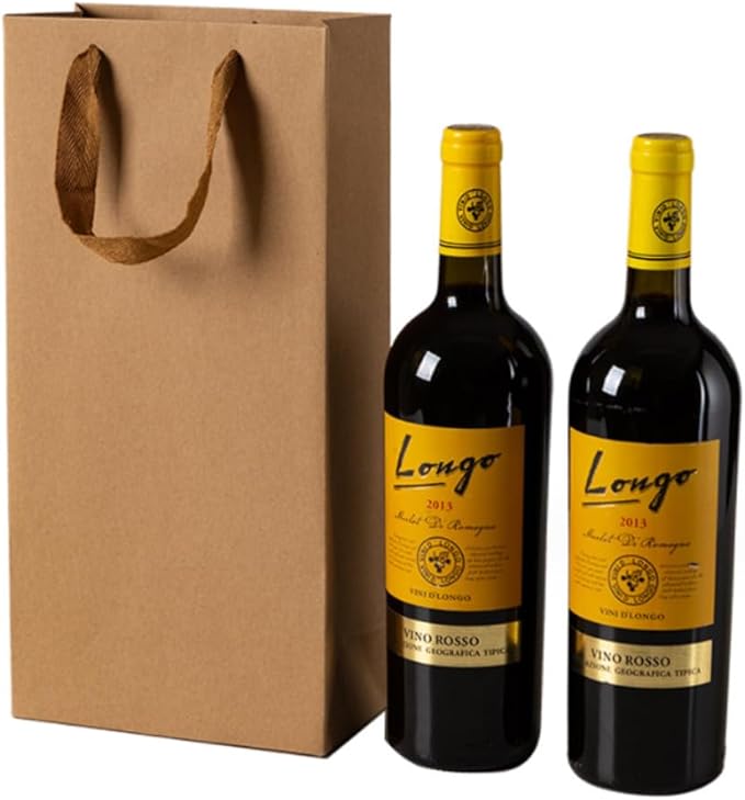 JPORSHU 10 Pack Wine Paper Bag,Wine Bottle Bags Bulk Reusable Gift Tote Bag Holds 2 bottles of wine，Kraft Paper Wine Bags with Handles，for Wedding Bottle Whiskey Spirits Party (kraft paper)