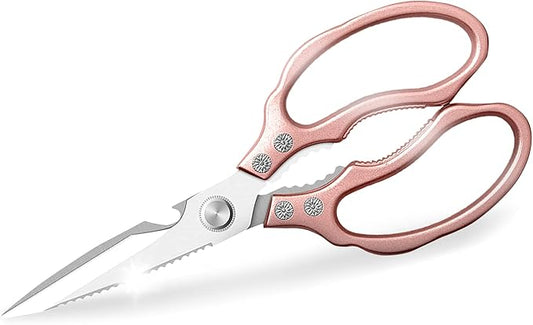 Kitchen Scissors, Heavy Duty Sharp Kitchen Shears Dishwasher Safe,Rose Gold Kitchen Accessories Cooking Shears for Kitchen Meat Chicken Fish Poultry Herb Bread (Rose gold)