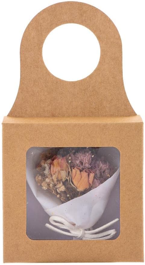 HomeSoGood 20Pcs Kraft Paper Wine Bottle Box with Window Hanging Foldable Gift Boxes for Gifts Candy Holds Wine Bottles Decoration