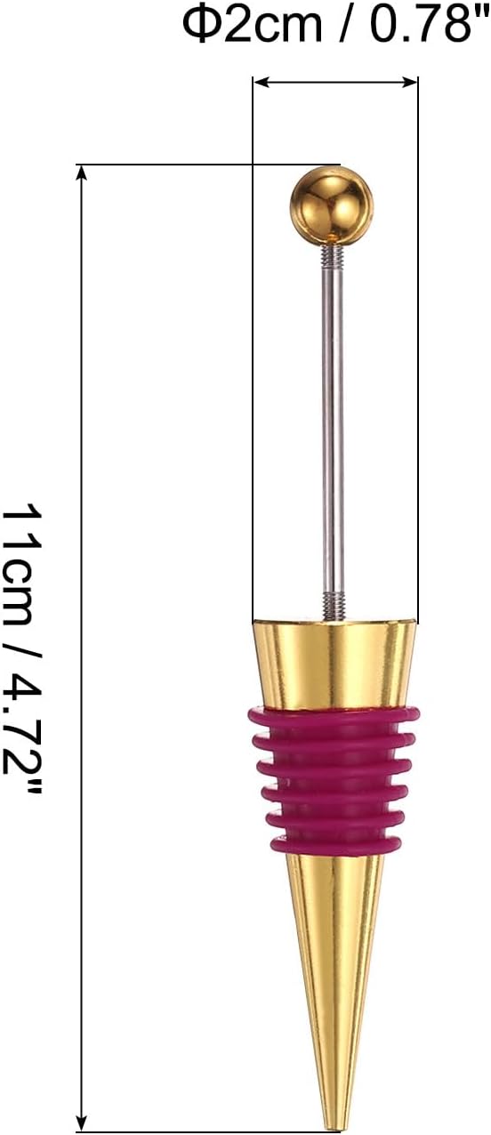 uxcell 10 Pcs Bead Wine Bottle Corks, Wine Stopper Cork, Wine Stopper, Reusable Wine Bottle Corks Sealing Plug Bottle for Beverage Holiday Party Bar,Gold/Deep Red