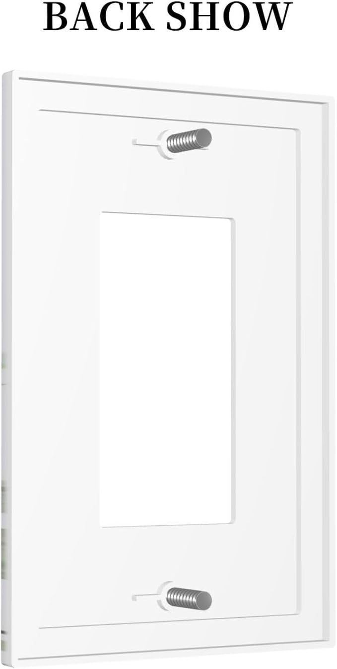 Green Eucalyptus Rustic Botanical Plant Leaves 1 Gang Rocker Boho Light Switch Covers Decorative Single Decora Outlet Wall Plate Faceplate Switchplate GFCI for Country Bedroom Bathroom Decor