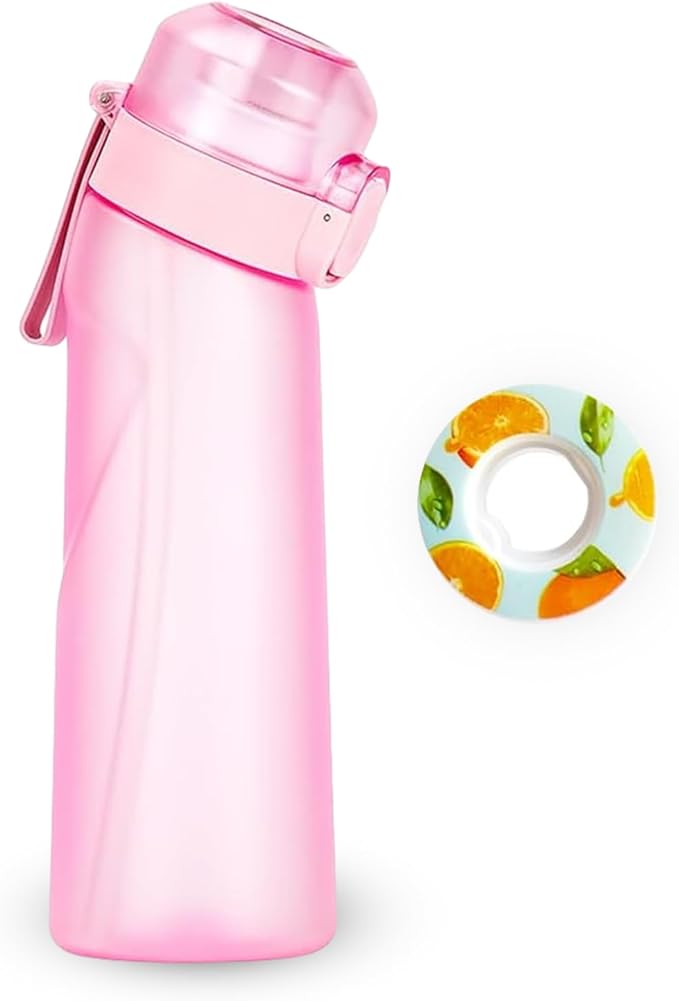 Matt Finish Water Bottle With 1 Flavor Pod | Include Straw and Strap | Silicone Leak-Proof Ring BPA Free, Air Water Bottle