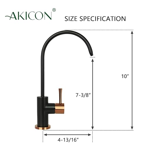 Kitchen Water Filter Faucet Fits Most Reverse Osmosis Units or Water Filtration System in Non-Air Gap, Only for Cold Water (Matte Black and Rose Gold)