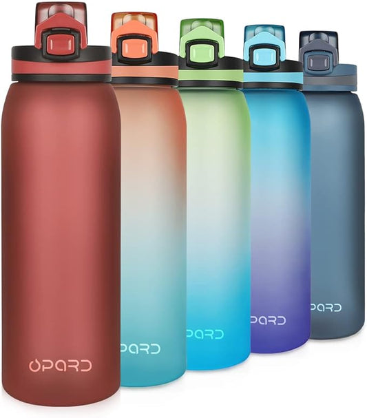 Opard 30oz Sports Water Bottle with Leak Proof Flip Top Lid BPA Free Tritan Reusable Plastic for Gym and Outdoor