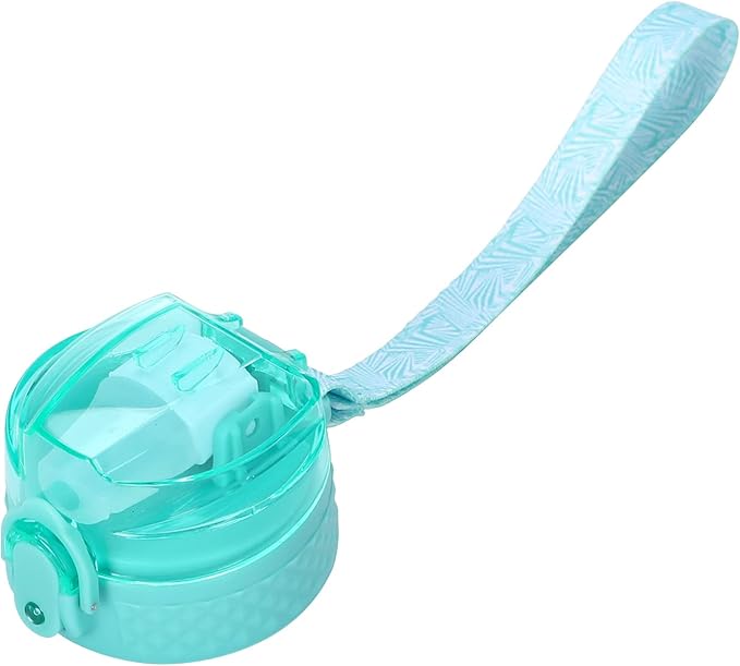 OLDLEY Replacement Straw Lid for 15 oz Water Bottle, Leakproof Spillproof Dustproof One-Click Open Cap with Carry Strap