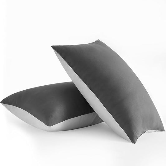 Bed Pillows for Sleeping - Pillows Queen Size Set of 2 Cooling Luxury Hotel Quality Pillow with Premium Plush Soft Down Alternative Fill for Side Back or Stomach Sleepers - Black, Pack of 2