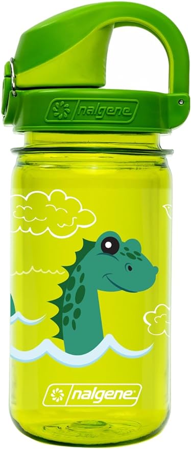 Nalgene Sustain Tritan BPA-Free Kids On The Fly Water Bottle Made with Material Derived from 50% Plastic Waste, Leak Proof, Durable, BPA Free, Carabiner Friendly, Reusable, 12 oz