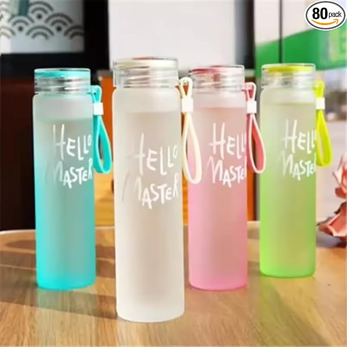 Bpa free eco-friendly colorful high borosilicate glass water bottle with handle 480ml, TL-WB03