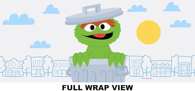 LOGOVISION Sesame Street Kids Tritan Plastic Water Bottle with Straw Lid and Handle, Reusable Tumbler for Toddlers, Unisex for Girls and Boys, 12oz, Big Oscar