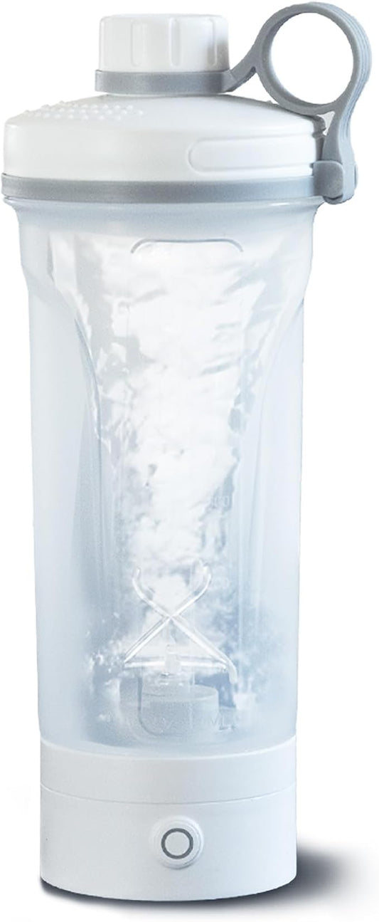 Electric Shaker Bottle, Portable Blender Protein Shaker, USB Rechargeable MixMate Blender For Protein Shakes Pre Workout Greens Coffee Pancake Mix Cocktail Cocktails (Frost White)