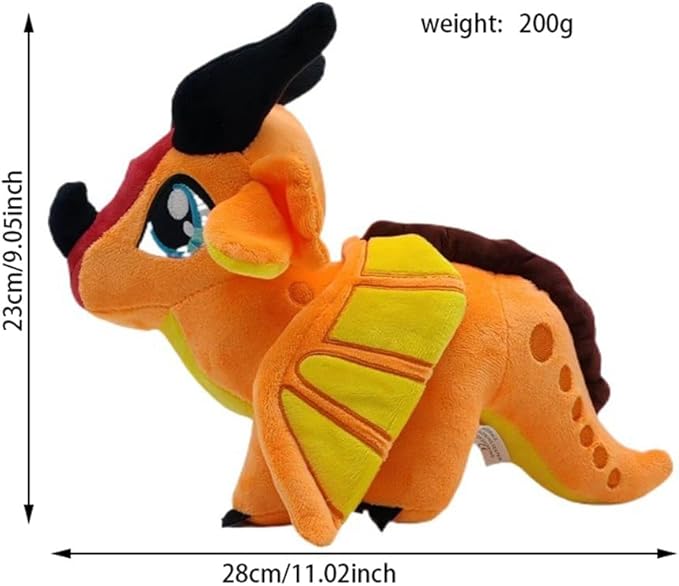 Wings of Fire Dragon Plush Toy Rainwing Dragon Stuffed Animals Pterosaur Plush Flying Dragon Pillow Plushies Gifts for Fans Kids Boys Girls (Skywing)