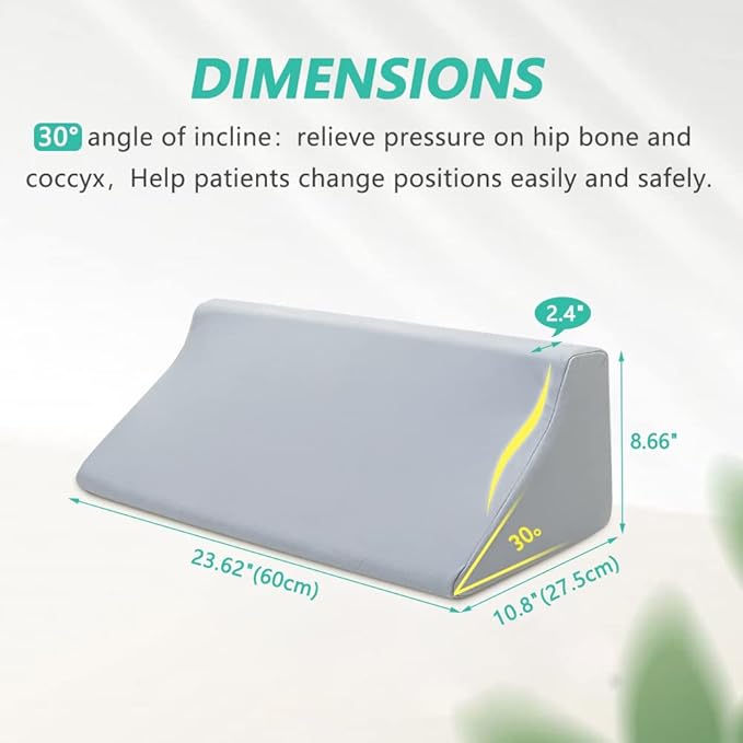 Wedge Pillow Post Surgery for Sleeping Bed Body Positioners Triangle Incline Waterproof Hospital Wedges Prevent Back Bed Sores Support Side Sleep Bedridden Patient Pregnancy Medical Turnover Device