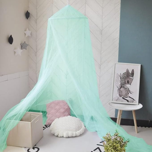 Eimilaly Bed Canopy Mosquito Net, Bed Canopy for Girls Room Decor - Insect Protection Hanging Canopy for Adults, Babies, Outdoor Camping, Green/Single Door