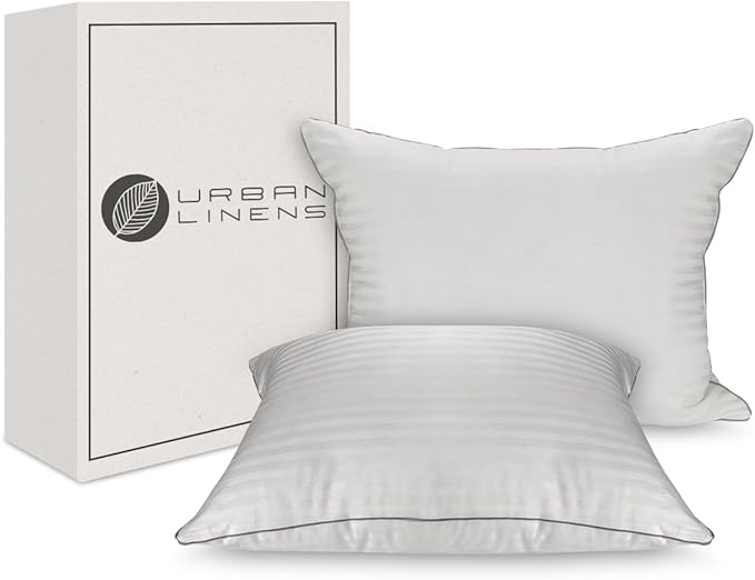 Set of 2 Bed Pillows for Sleeping Standard | Comfortable and Supportive | Premium Soft Down Alternative Microfiber Filled | Back and Side Sleeper Pillow