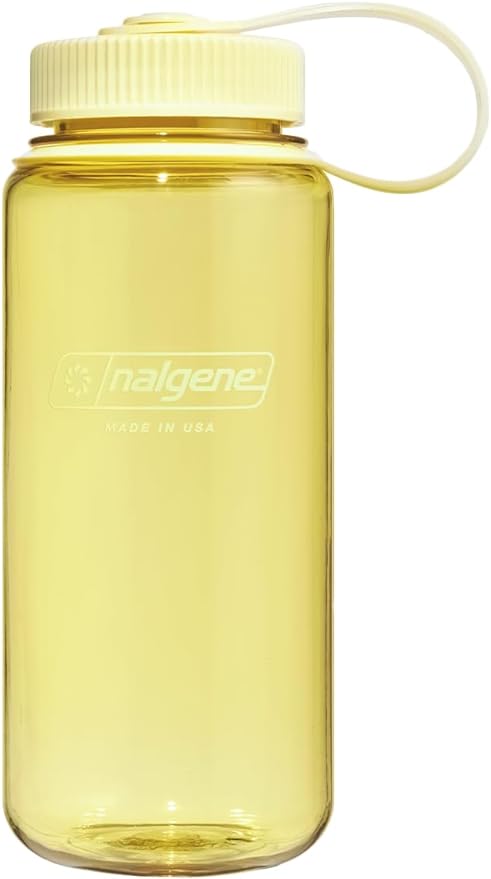 Nalgene Sustain Tritan BPA-Free Water Bottle Made with Material Derived from 50% Plastic Waste, 16 OZ, Wide Mouth, Butter