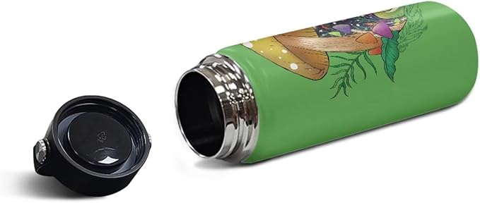 Mushroom Frog Insulated Water Bottle for Women Men Stainless Steel Water Bottle 18 Oz Vacuum Flask Sports Water Bottle