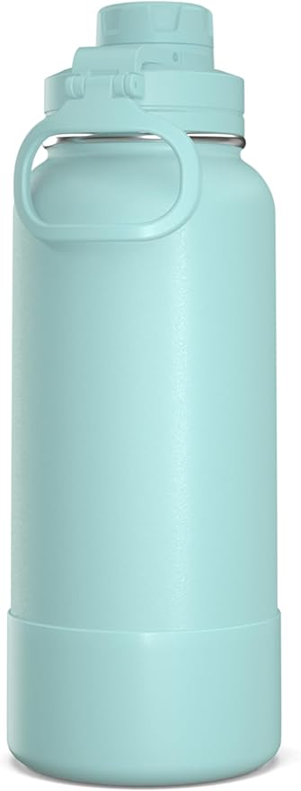 Hydrapeak 32oz Sport Insulated Water Bottle with Chug Lid, Premium Stainless Steel Water Bottles, Leak & Spill Proof, Keeps Drinks Cold for 24 Hours, Hot for 12 Hours (32oz, Aqua)
