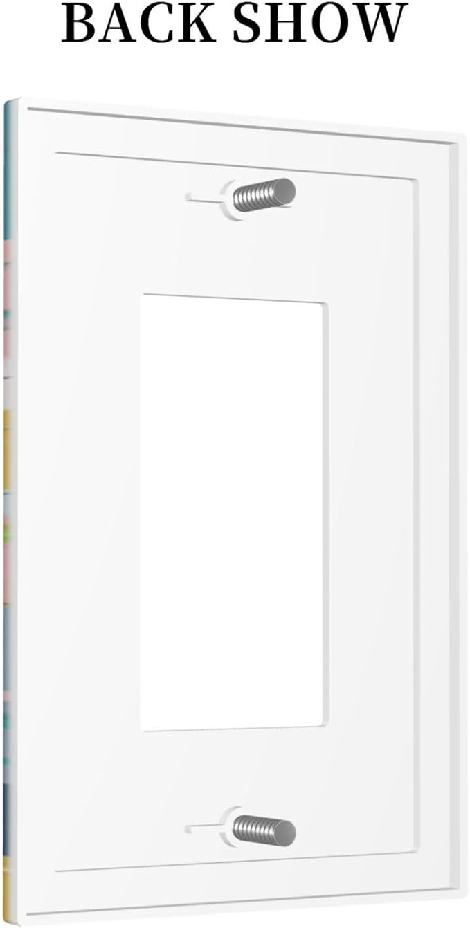 Mid Century Modern Atomic Cute Cats 1 Gang Rocker Light Switch Covers Single Decora Outlet Wall Plate Decorative Switchplate Faceplate GFCI for Kidroom Nursery Bedroom Decor