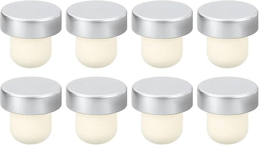 uxcell 8Pcs T-shaped Stoppers, 0.79inch Dia Cork Wine Stopper Reusable Wine Bottle Corks Sealing Plug for Wine Beer Beverage Bottle Crafts, Silver